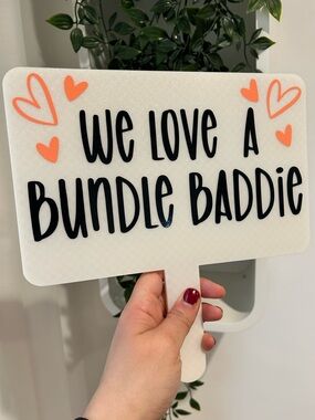 3D Printed Bundle/Rerun Request Sign - Black on White